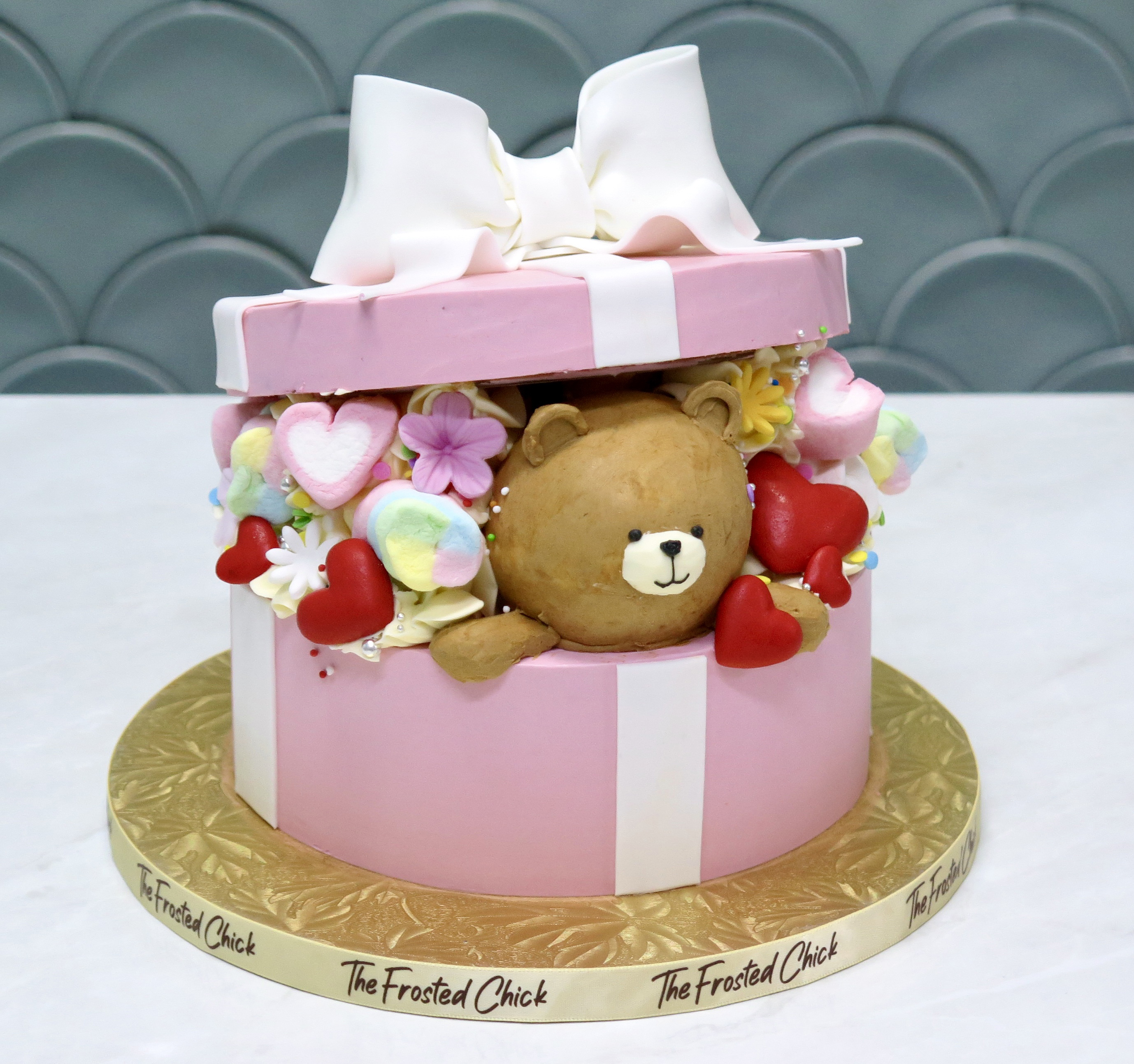 present box bear hearts valentines